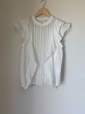 NWOT Club Monaco Ruffle Front Top